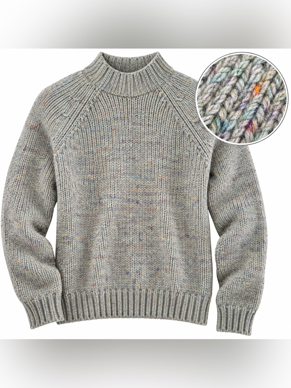 Zara Man M Made in Italy Wool Blend Flecked Knit Sweater